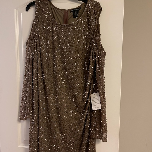 Party or wedding guest beaded dress. Flowing sleeves. Runs small. Fits like 18W - Picture 2 of 3